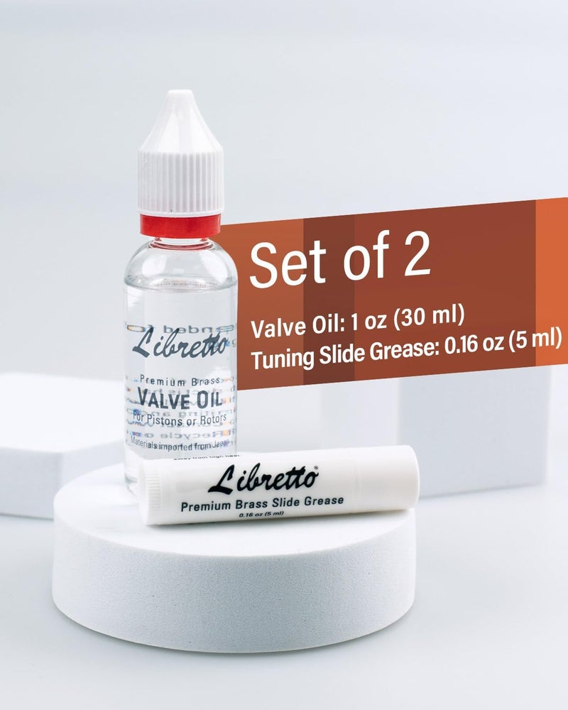 Libretto Brass Lubricant Bundle, Set of 2, 1 oz Valve Oil + 0.16 oz Slide Grease – Odorless, Pure, Materials from Japan, Special-blended Formula, for Trumpet, French Horn, Tuba, Low Brass Instruments - Image 3